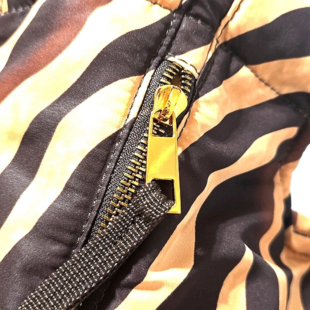 Vince Camuto Black and Tan Shoulder Bag with Zebra Print - Picture 4 of 14